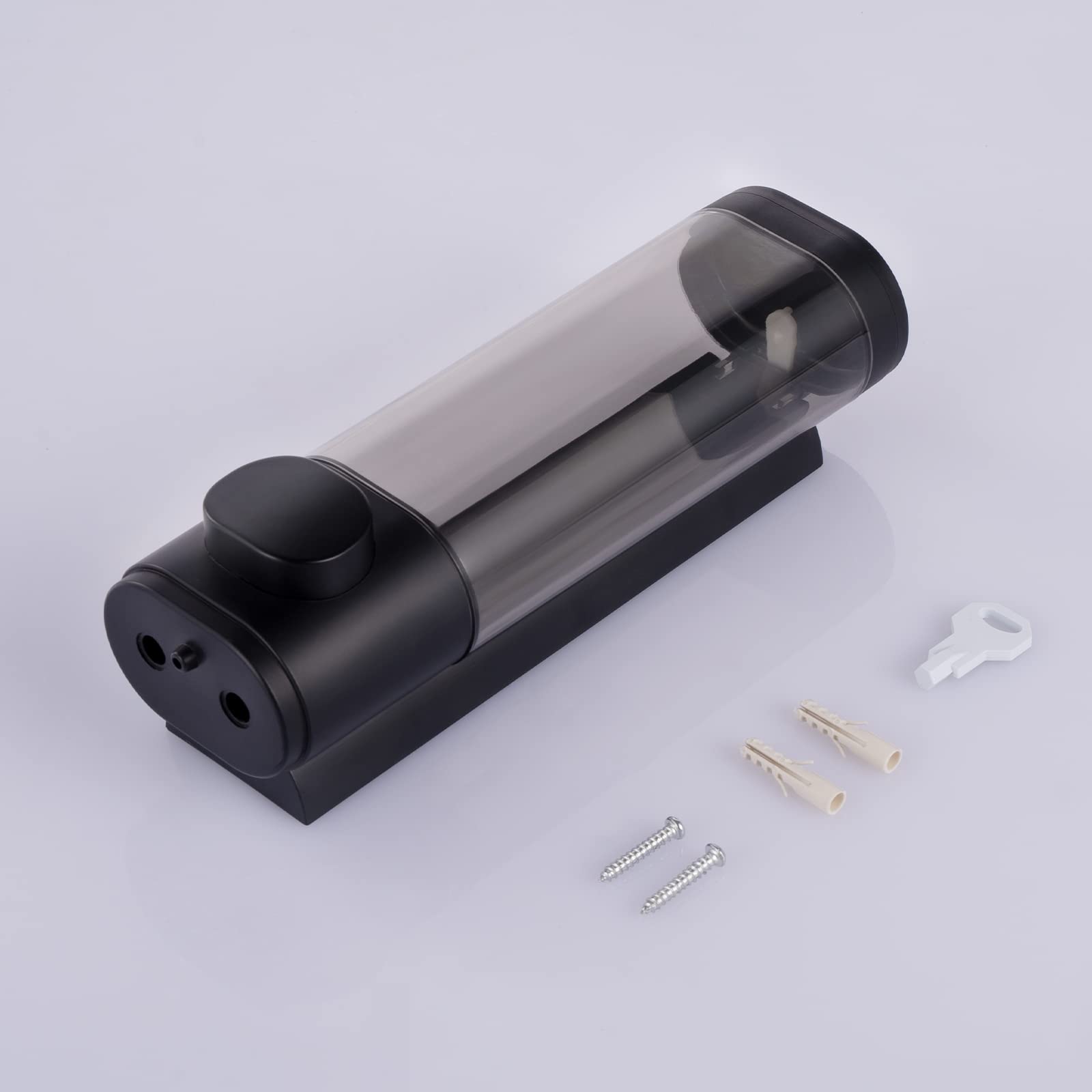 300ml Soap Dispenser Wall Mount, Manual Hand Shampoo Shower Gel Dispenser Lotion Container for Bathroom Kitchen, 1 Chamber Shampoo and Conditioner Dispenser Black - Image 7