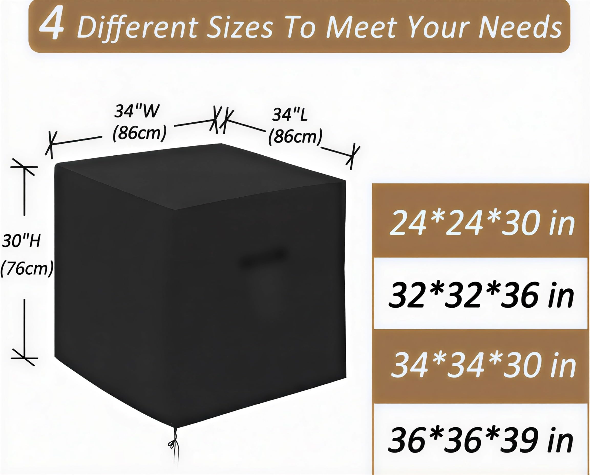 Air Conditioner Cover for Outside Unit, Heavy Duty Large Universal Veranda, Winter AC Cover for Standard American Furniture Central Outdoor 34 x 34 x 30 inch - Image 3