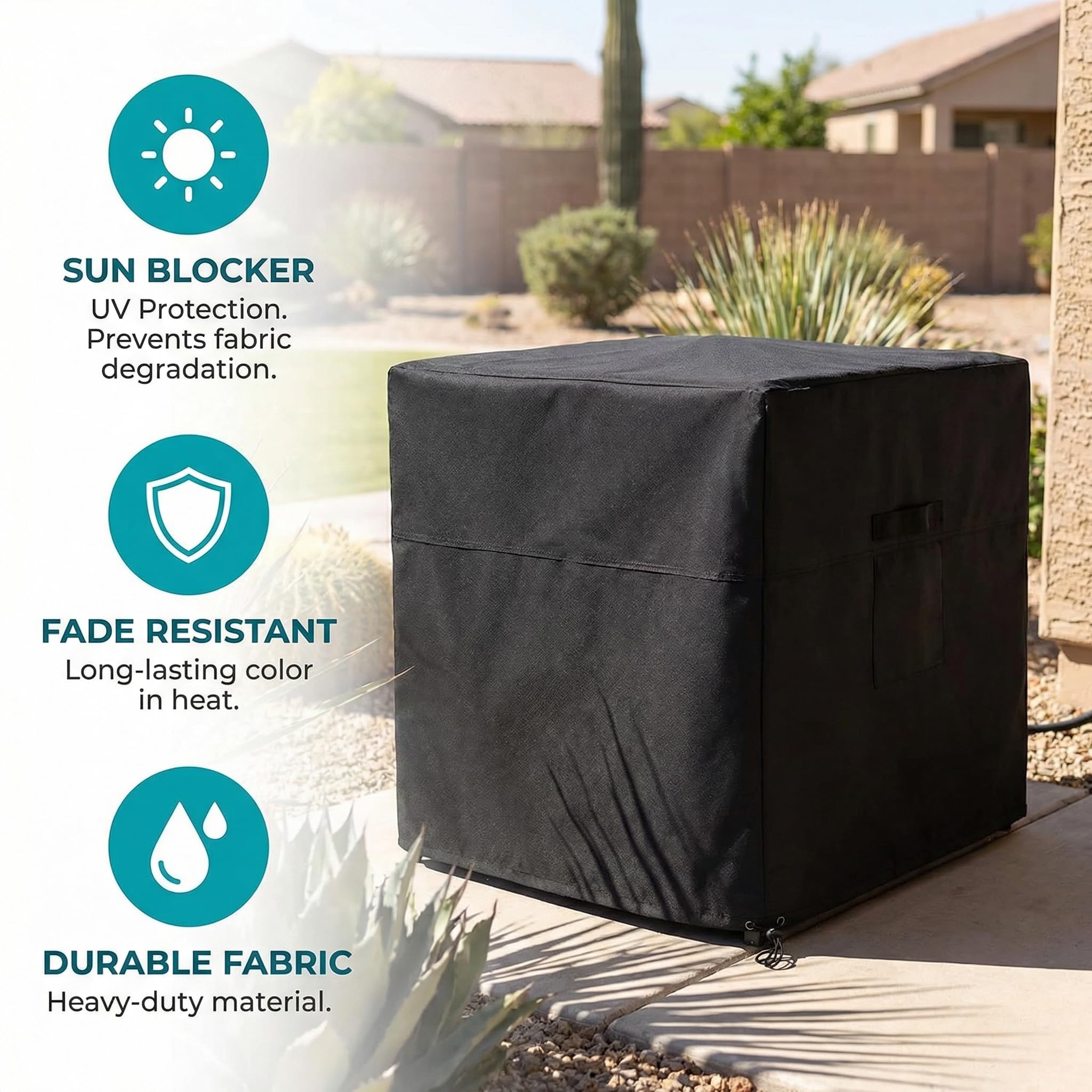 Air Conditioner Cover for Outside Unit, Heavy Duty Large Universal Veranda, Winter AC Cover for Standard American Furniture Central Outdoor 34 x 34 x 30 inch - Image 4