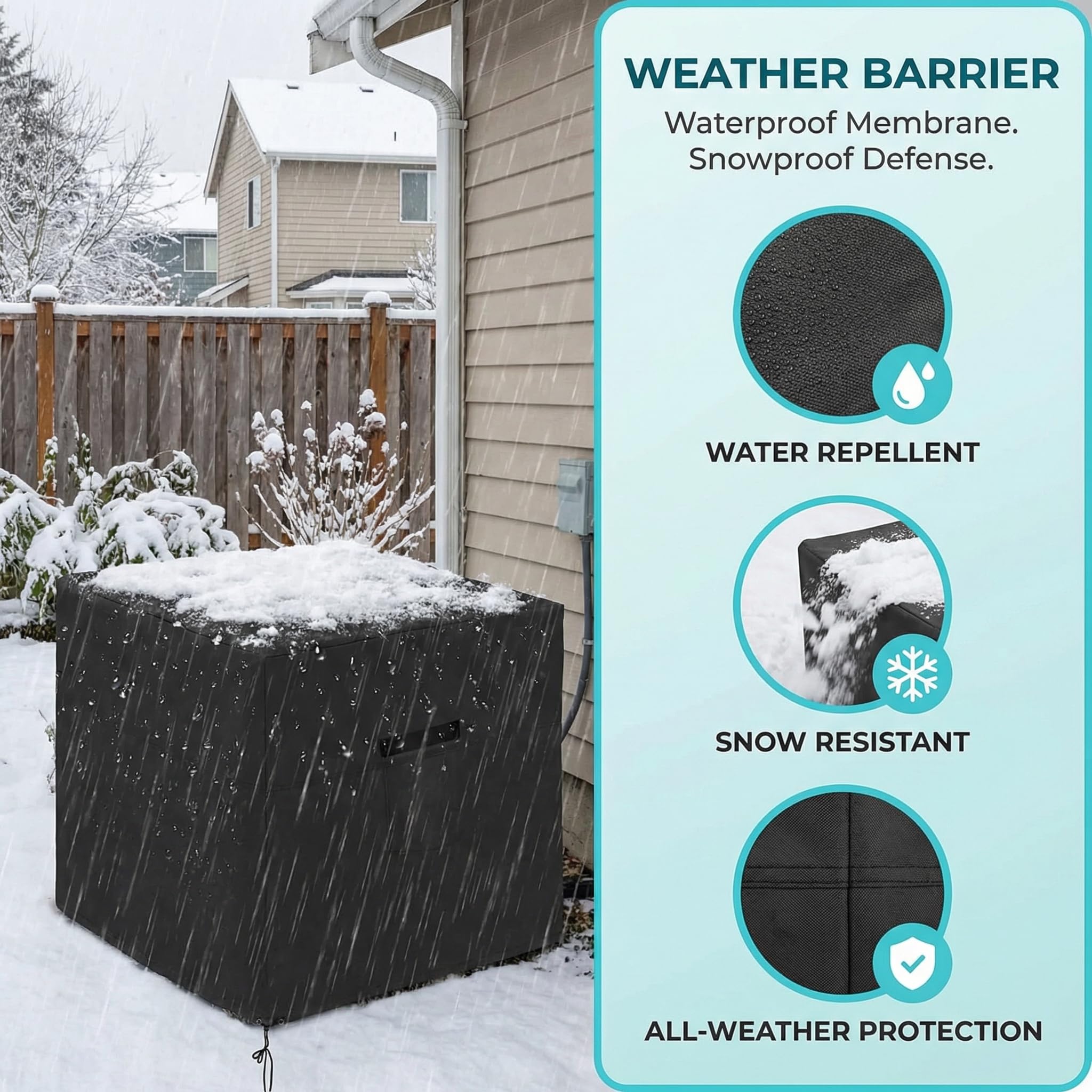 Air Conditioner Cover for Outside Unit, Heavy Duty Large Universal Veranda, Winter AC Cover for Standard American Furniture Central Outdoor 34 x 34 x 30 inch - Image 5