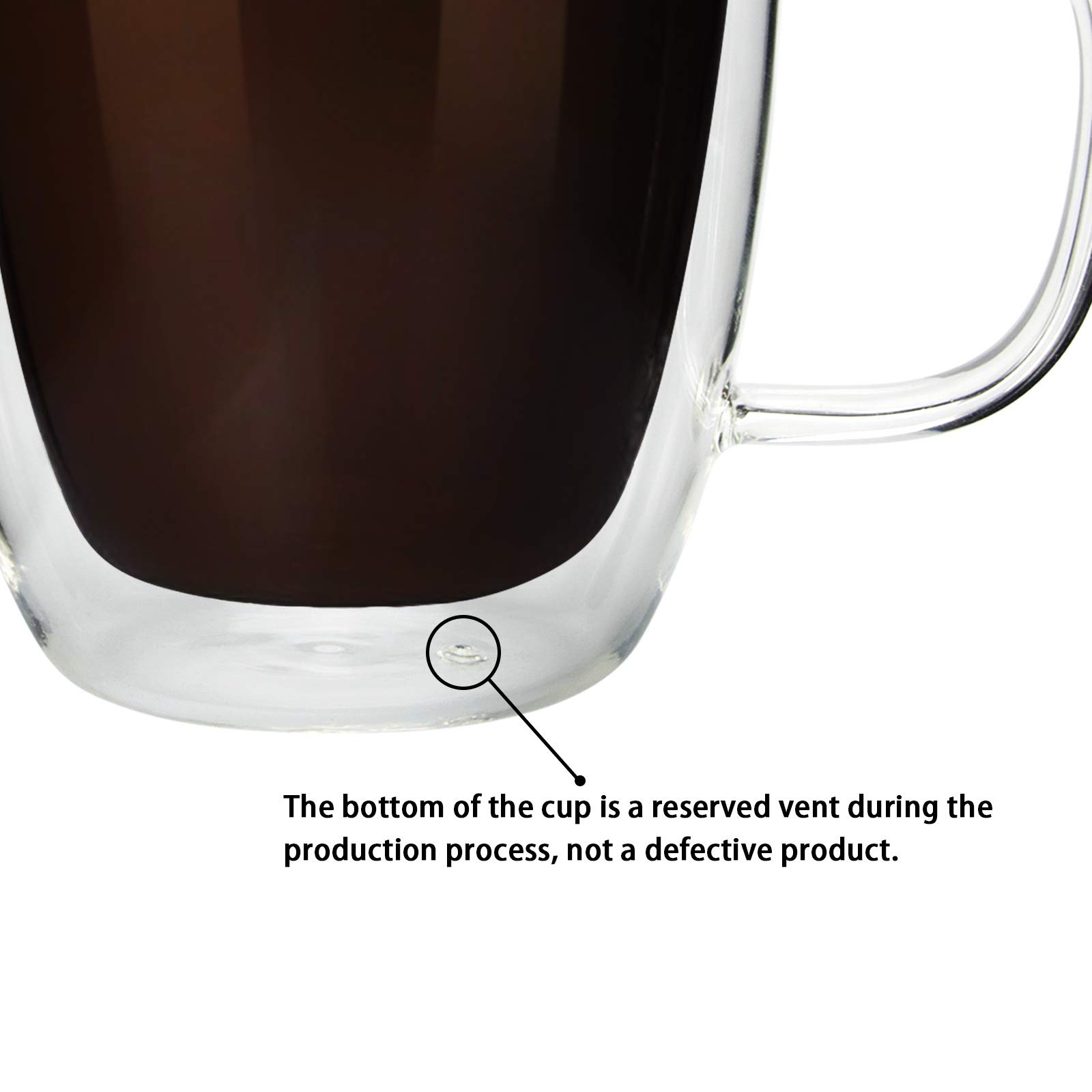 Glass Coffee Mug, Double Wall Insulated Glass Cup 12 Oz Heat-resistant Clear Coffee Mug for Tea Coffee Latte Espresso Cappuccino and Beverage, Set of 1 (Round) - Image 5