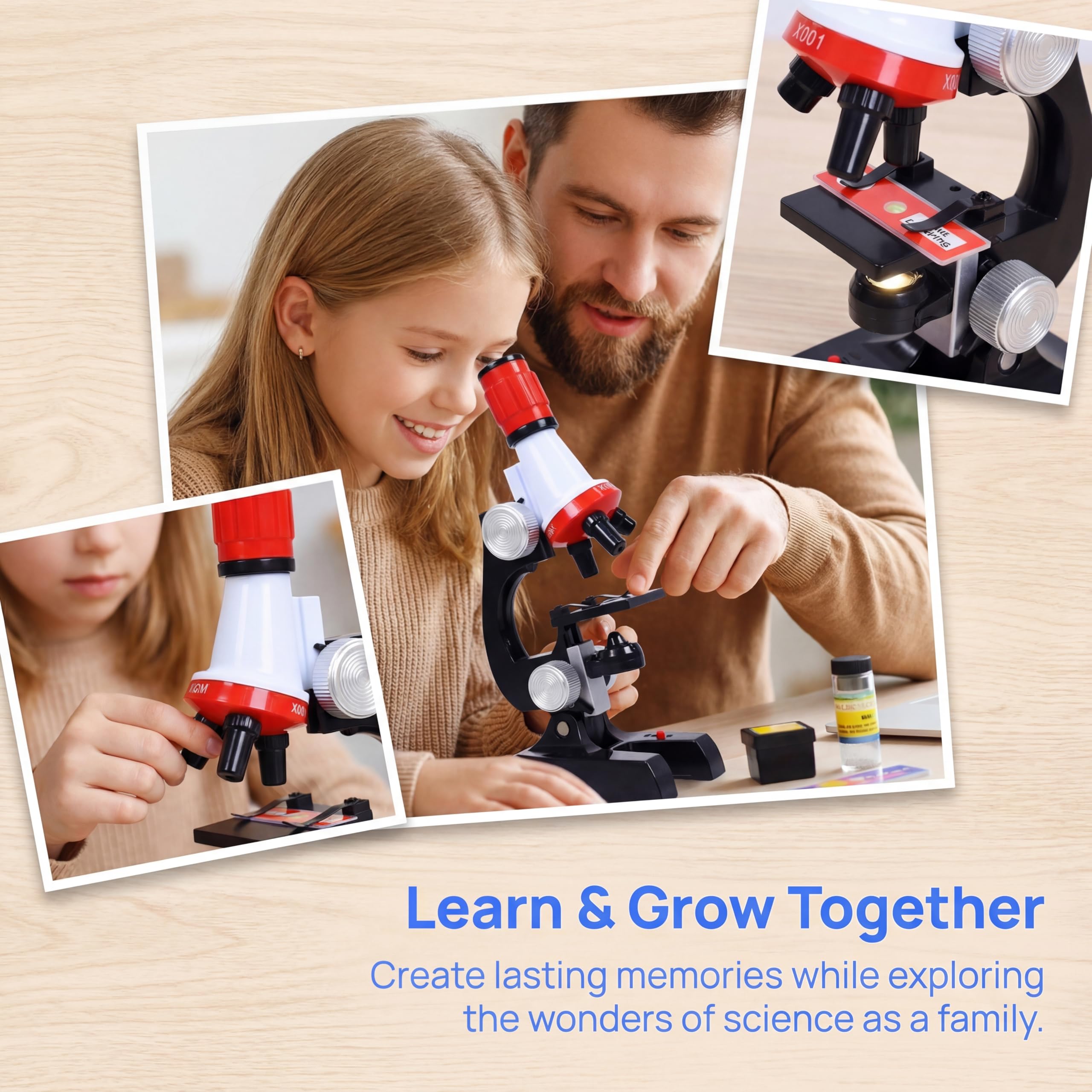 Kids Microscope Kit with LED Light - 100X/400X/1200X Magnification for STEM Learning, 12 Prepared Slides, Easy-to-Use Science Learning Kit (Ages 5-12) - Image 7