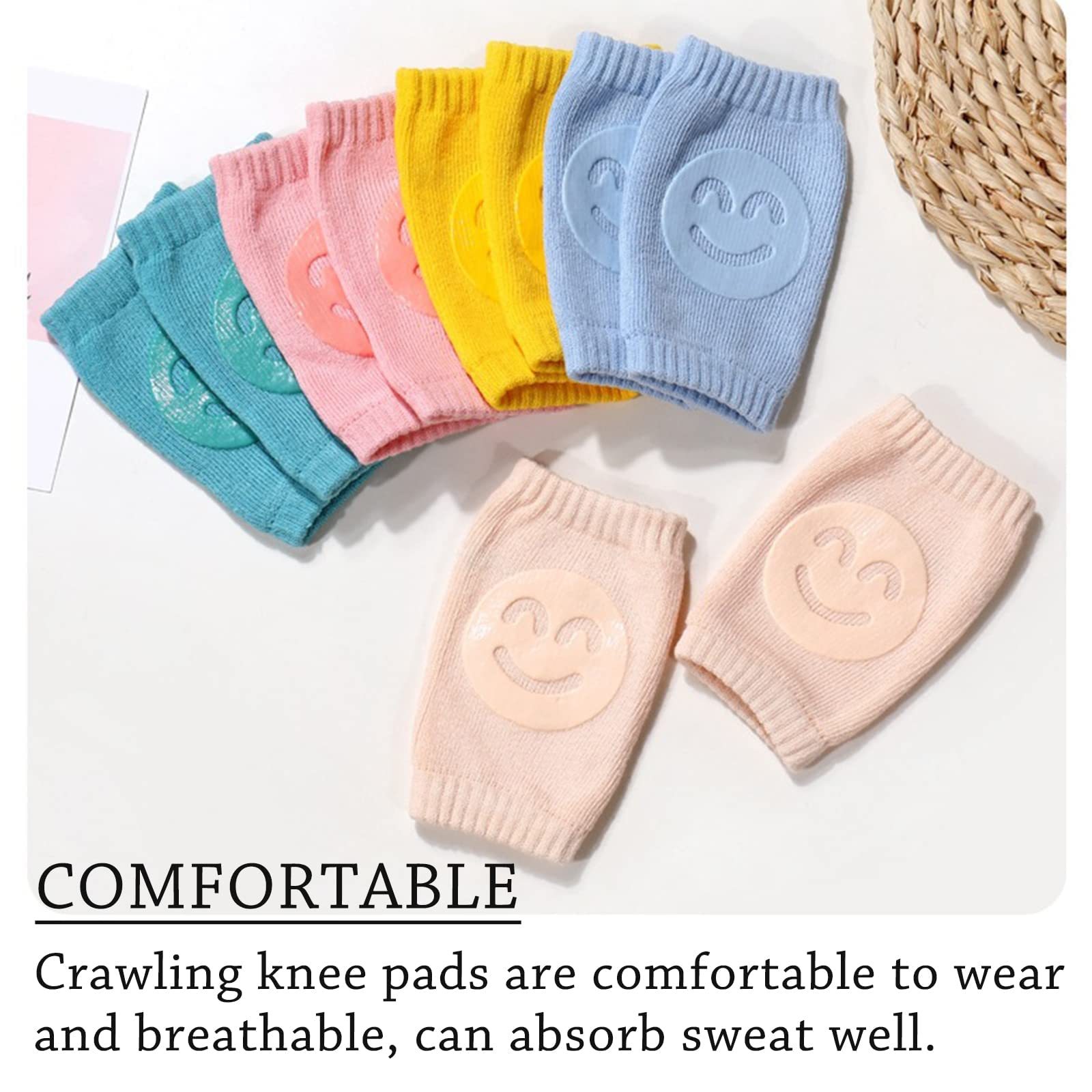 Little World Baby Knee Pads for Crawling - 5 Pack Anti Slip Unisex Baby Knee Protectors - Toddler Knee Pads for Baby - Image 4