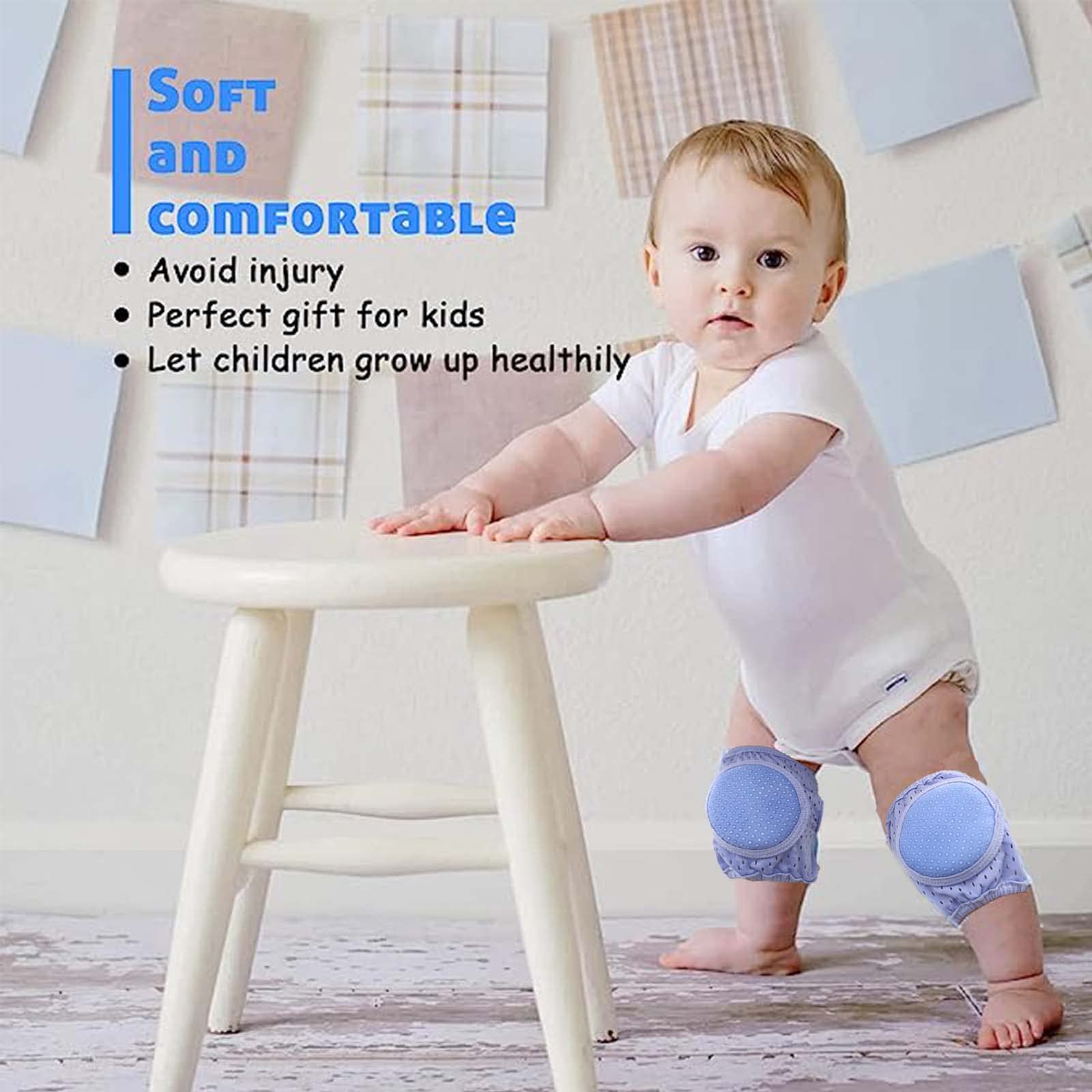 Little World Baby knee Pads for Crawling Adjustable - 3 Pack Knee Protector for Kids Unisex Walker Baby with Gray Purple and Blue, Baby Crawling Knee Pads - Toddler Knee Pads Gift Idea for Baby - Image 4