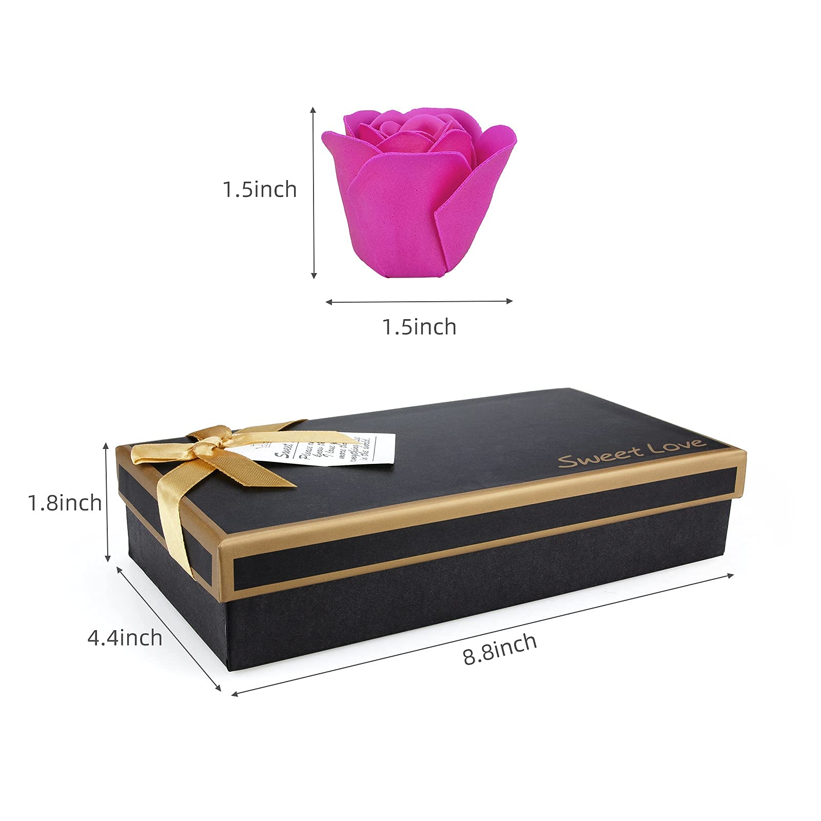 Little World Bath Soap Rose Flower - Floral Scented Rose Petals for Bath, Petals Body Soap in Gift Box for Valentine's Day, Anniversary, Birthday, Mothers Day Gifts for Her (18 Pcs/Box Gradient Pink) - Image 6