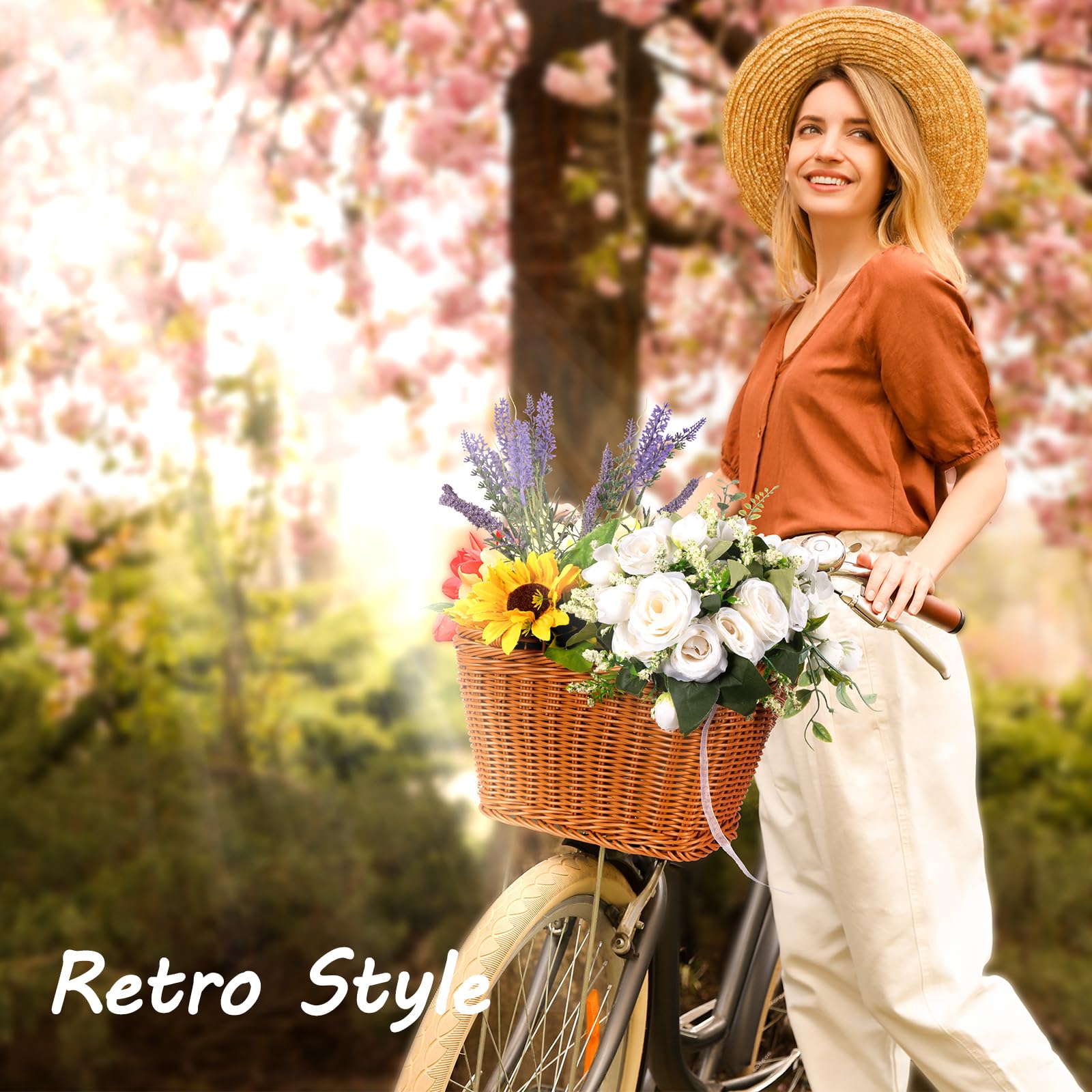 Little World Bike Basket Front Bicycle Bike Baskets for Kids - Handwoven, Detachable Front Handlebar Basket, Ideal for Shopping, Commuting, and Pet Carriers 1 Pack - Image 4