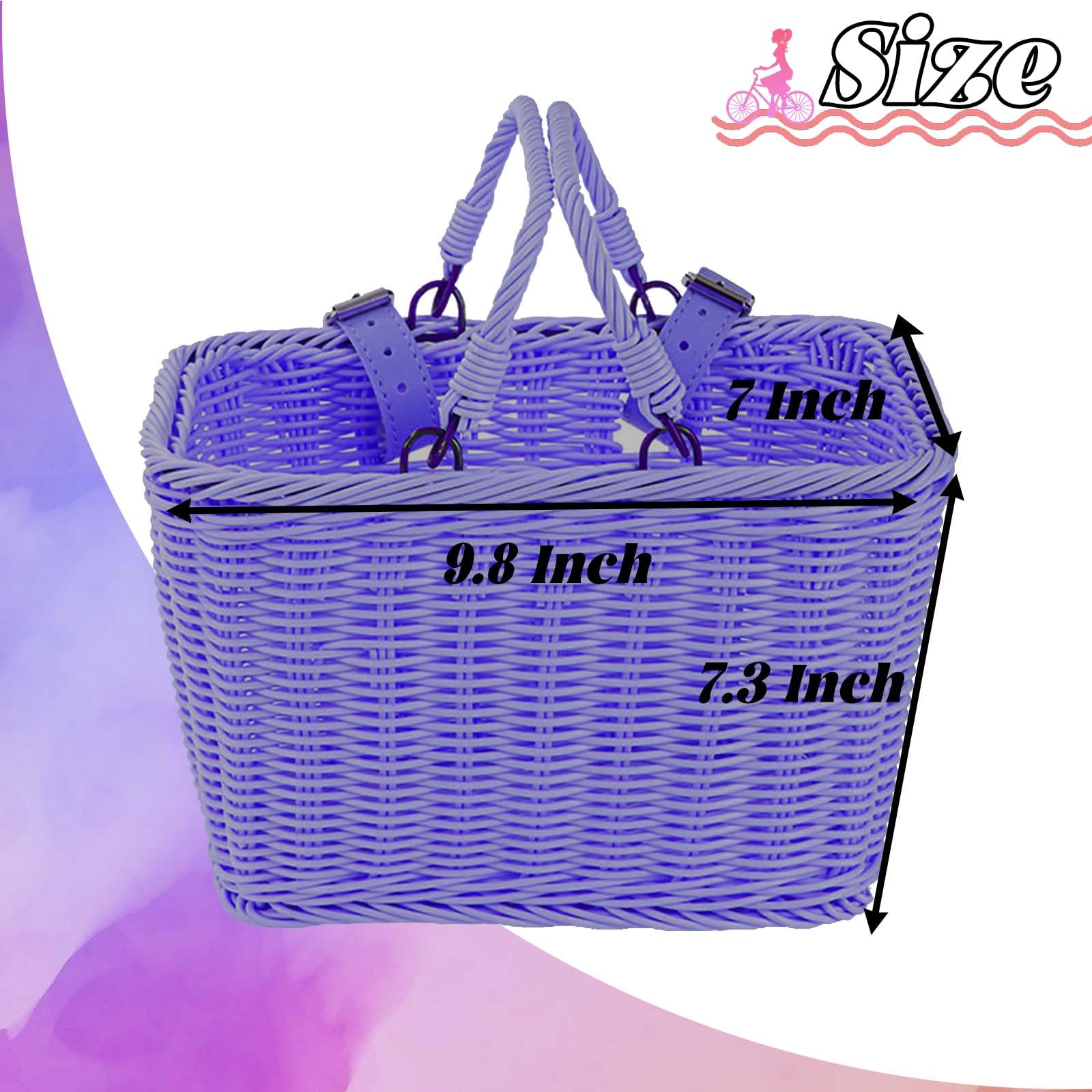 Little World Bike Basket Front Bicycle Bike Baskets for Kids - Handwoven, Detachable Front Handlebar Basket, Ideal for Shopping, Commuting, and Pet Carriers 1 Pack - Image 3