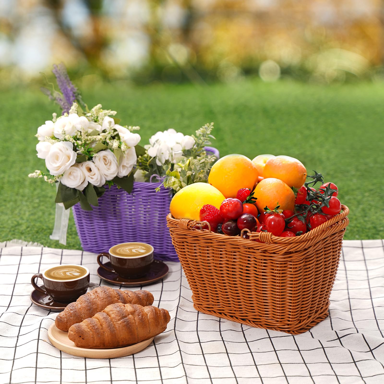 Little World Bike Basket Front Bicycle Bike Baskets for Kids - Handwoven, Detachable Front Handlebar Basket, Ideal for Shopping, Commuting, and Pet Carriers 1 Pack - Image 5