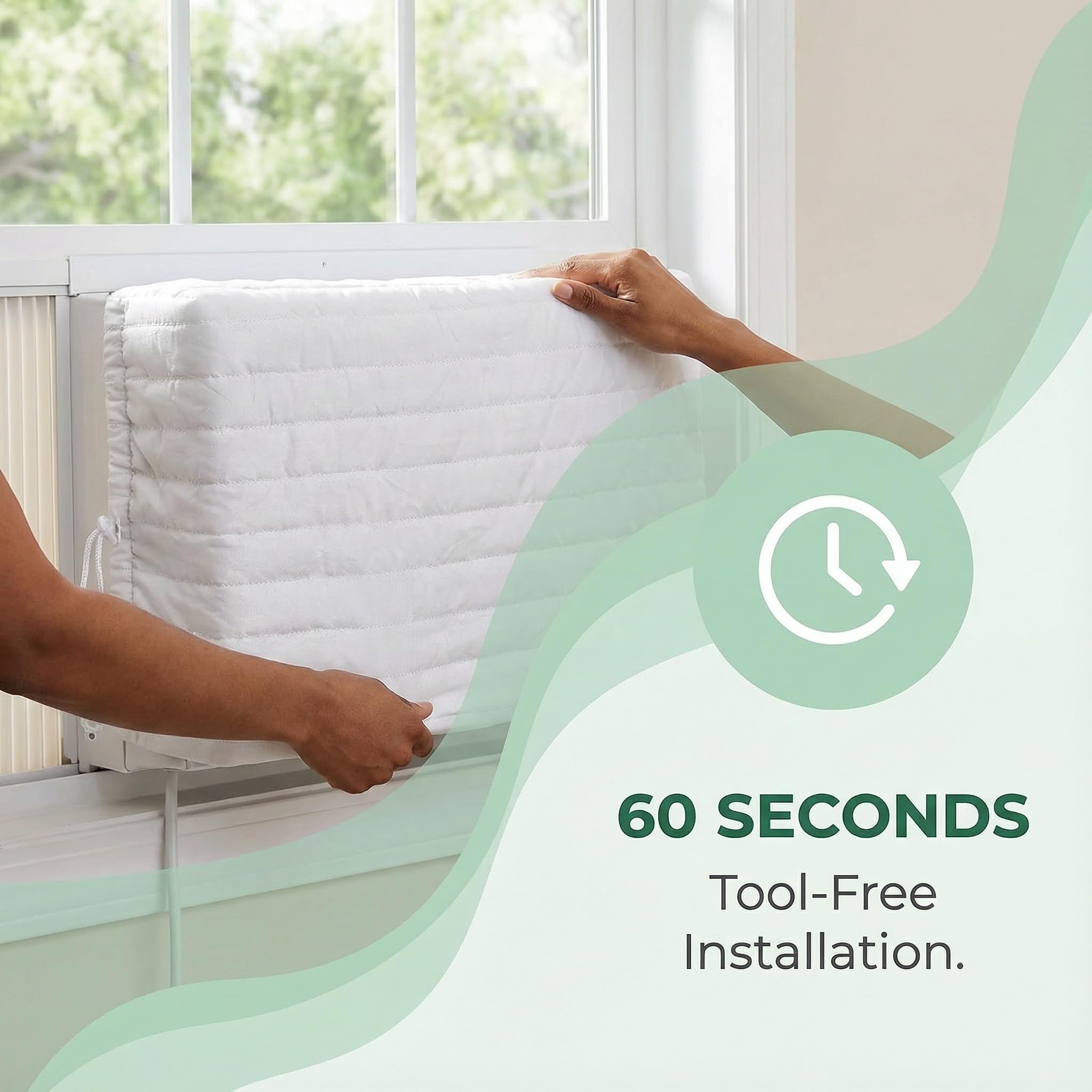 Little World Indoor Air Conditioner Cover - Window AC Covers for Inside, White Air Conditioner cover Indoor Double Insulation Air Conditioner Covers 28 x 20 x 3.5 Inches - Image 7