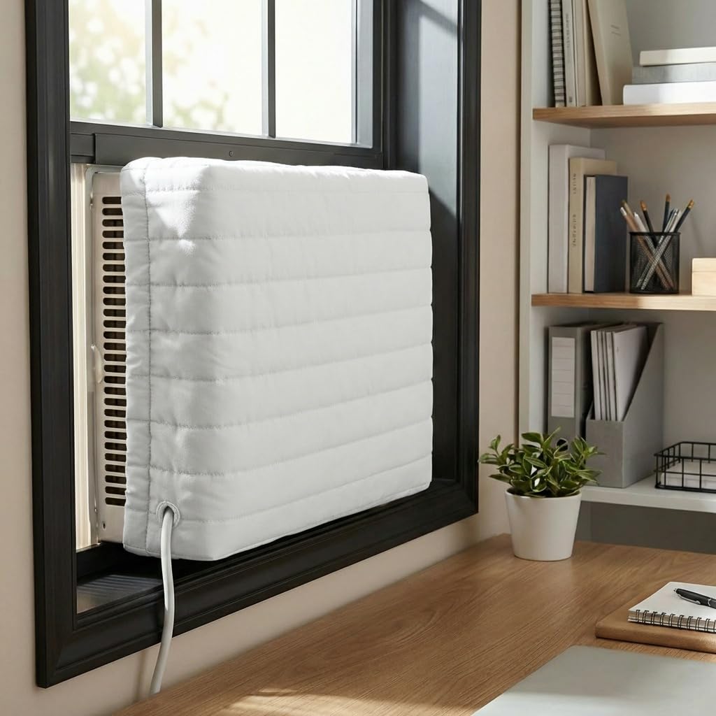 Little World Indoor Air Conditioner Cover - Window AC Covers for Inside, White Air Conditioner cover Indoor Double Insulation Air Conditioner Covers 28 x 20 x 3.5 Inches - Image 8