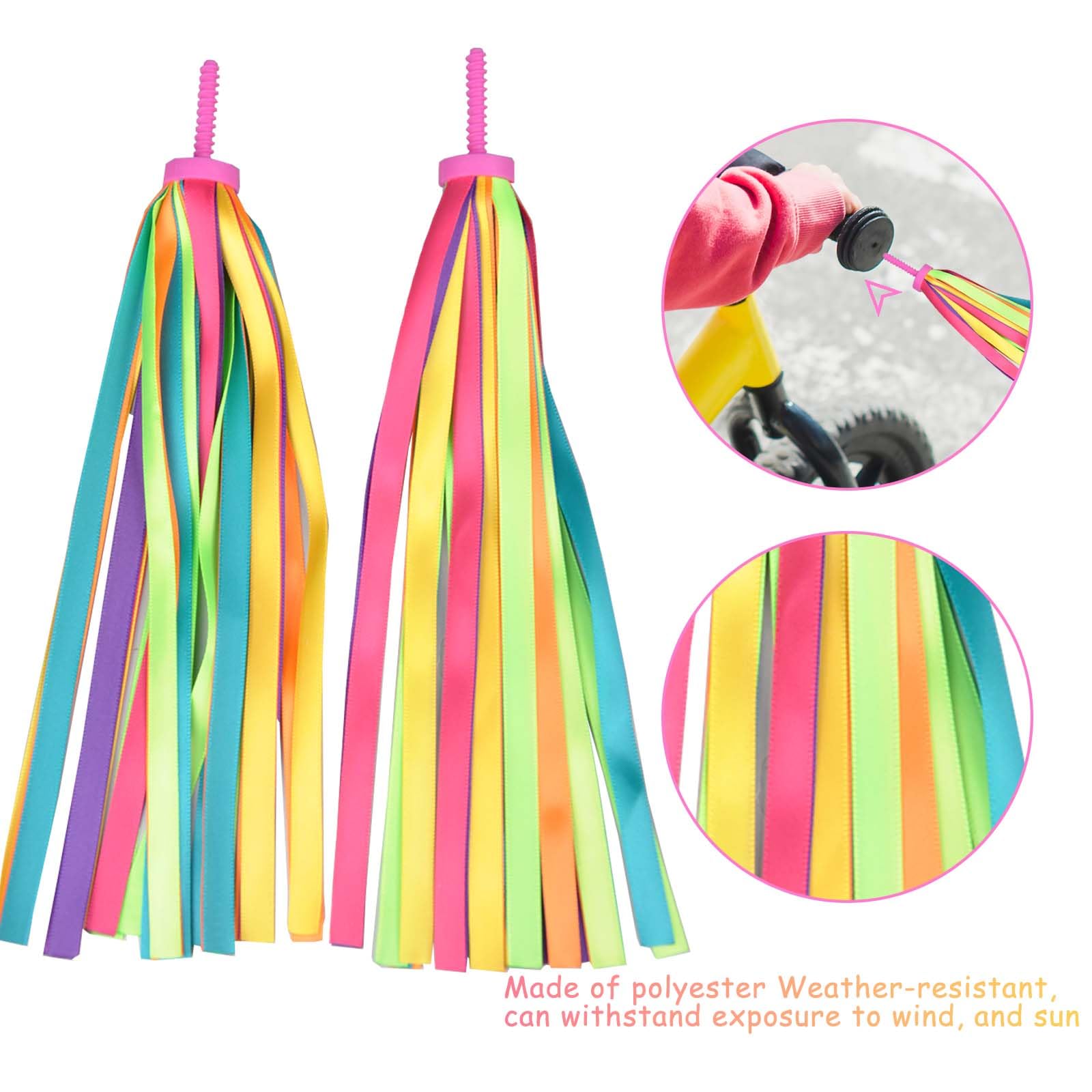 Little World Kids Bike Bell and Streamers, Orange Pentagram Bicycle Horn Accessories for Children - Image 4