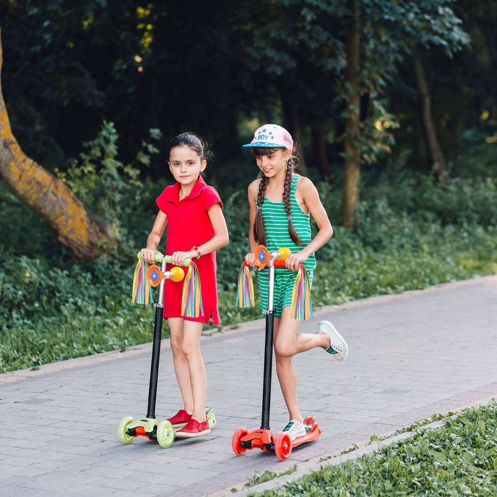 Little World Kids Bike Bell and Streamers, Orange Pentagram Bicycle Horn Accessories for Children - Image 6