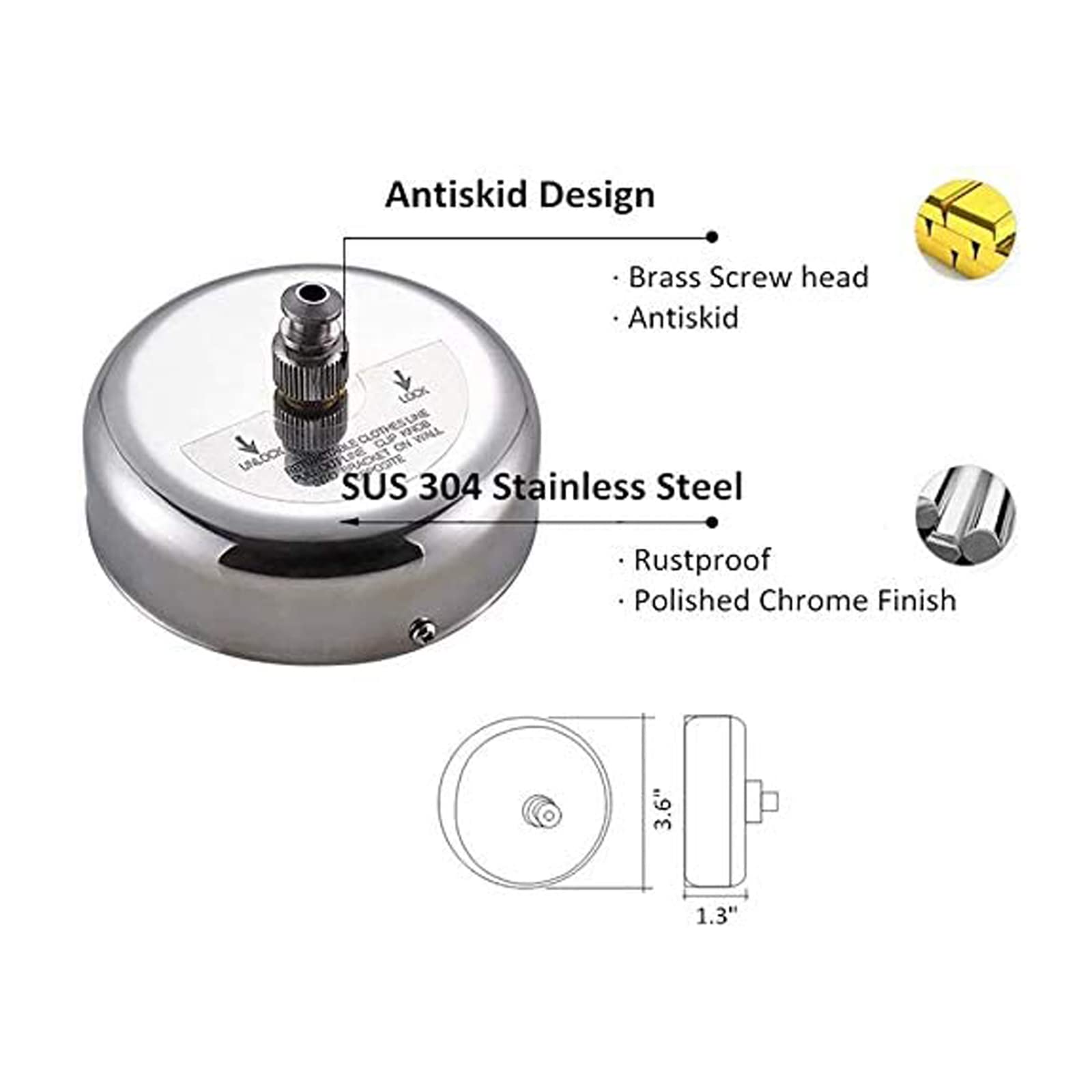 Little World Retractable Clothesline - 2PK 304 Stainless Steel Clothes Line, Durable Heavy Duty Adjustable Retract Clothesline with Wire Rope for Indoor Outdoor Laundry Room (9.2FT Steel String) - Image 4