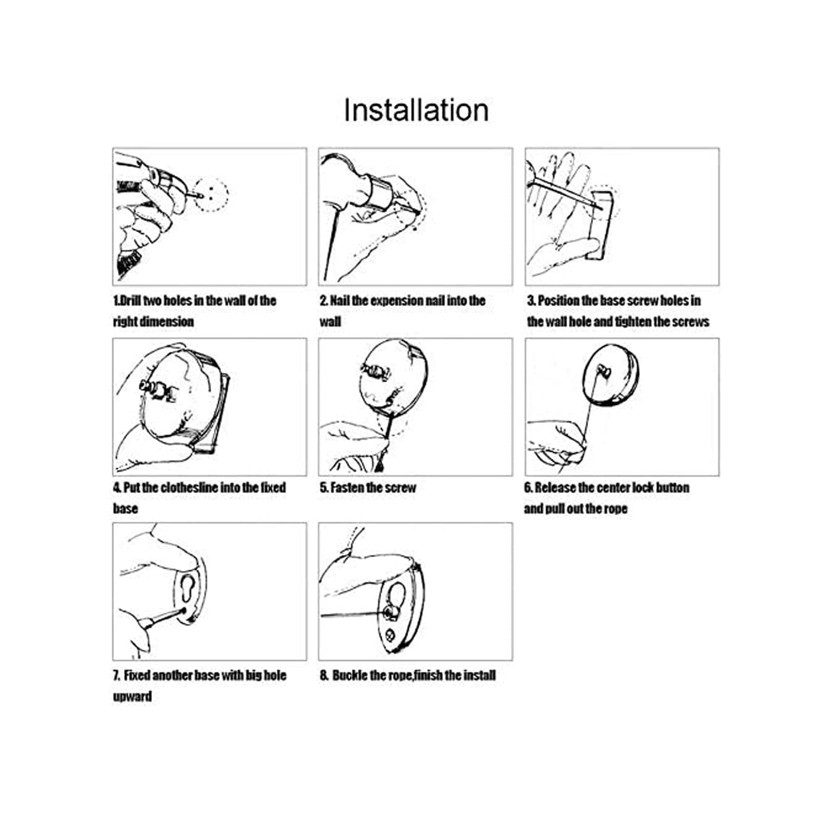 Little World Retractable Clothesline - 2PK 304 Stainless Steel Clothes Line, Durable Heavy Duty Adjustable Retract Clothesline with Wire Rope for Indoor Outdoor Laundry Room (9.2FT Steel String) - Image 7