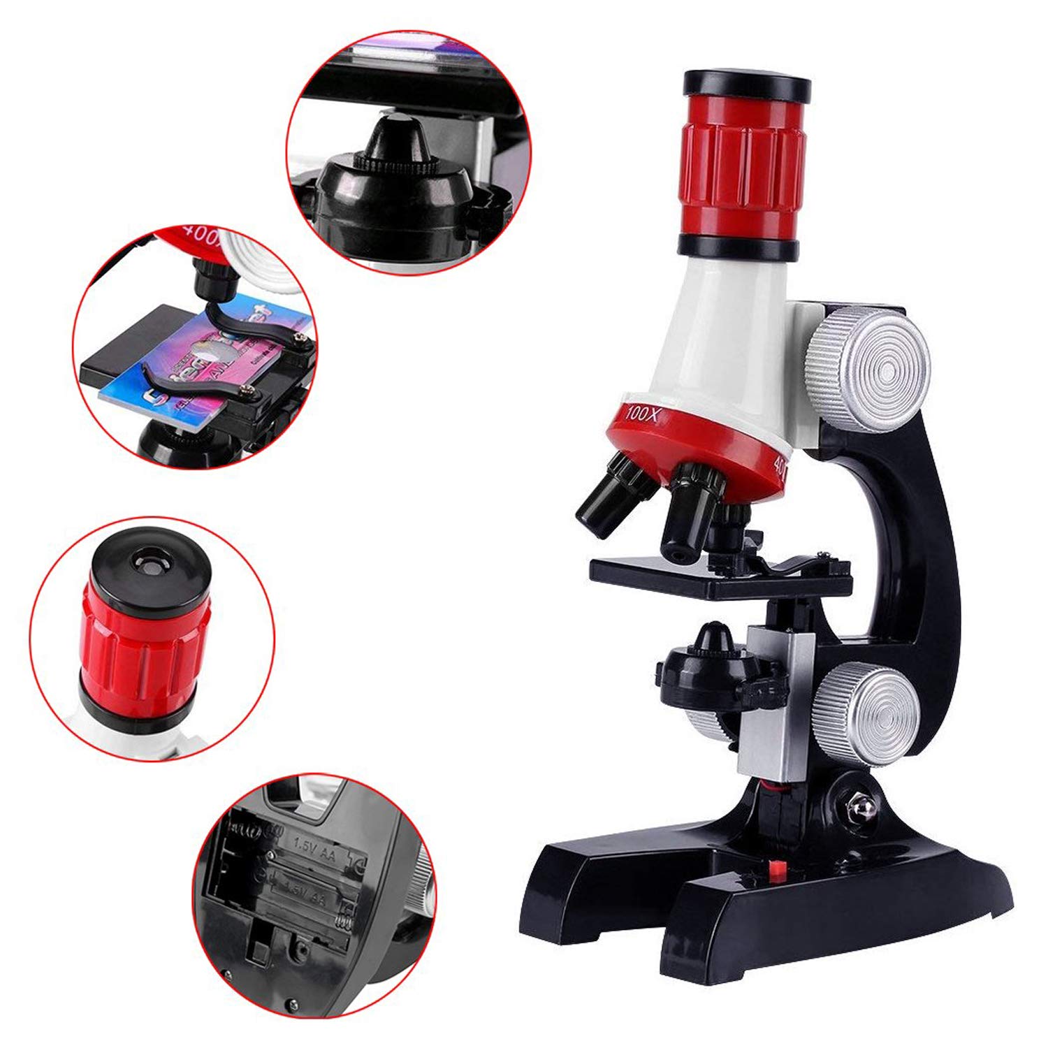 Little World Science Kits for Kids Beginner Microscope Kit with LED 100X 400X and 1200X Magnification Kids Educational Toy Birthday Halloween - Image 3