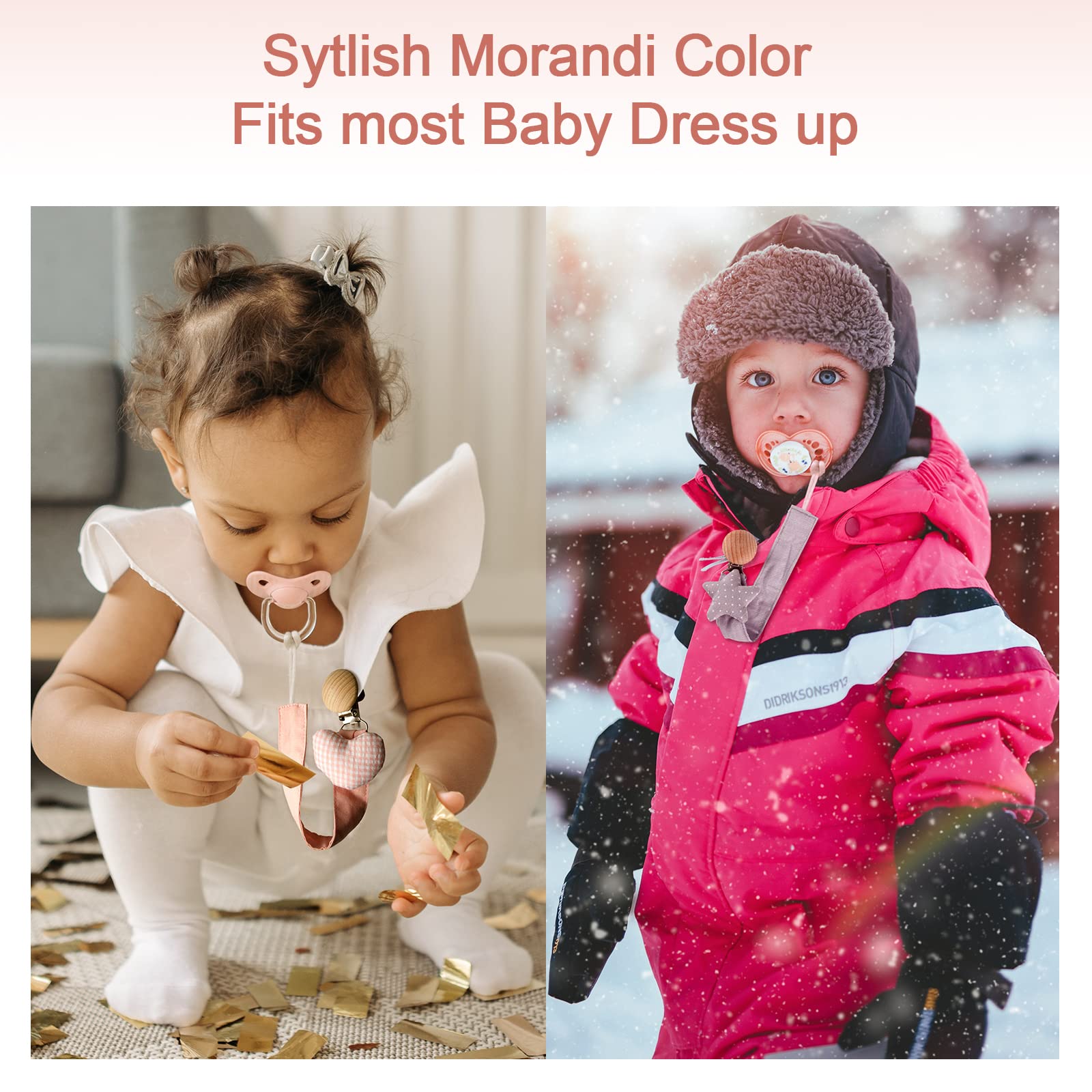 Pacifier Clips - 5 Pack Paci Holder Baby Boys Girls - Teething Beads Soothie Binky Clips Teether Toys - Best Gift Idea for Toddlers - Image 4