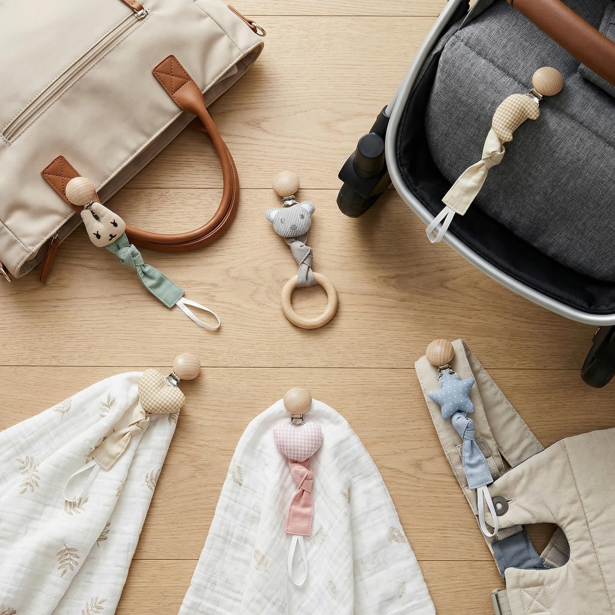 Pacifier Clips - 5 Pack Paci Holder Baby Boys Girls - Teething Beads Soothie Binky Clips Teether Toys - Best Gift Idea for Toddlers - Image 7