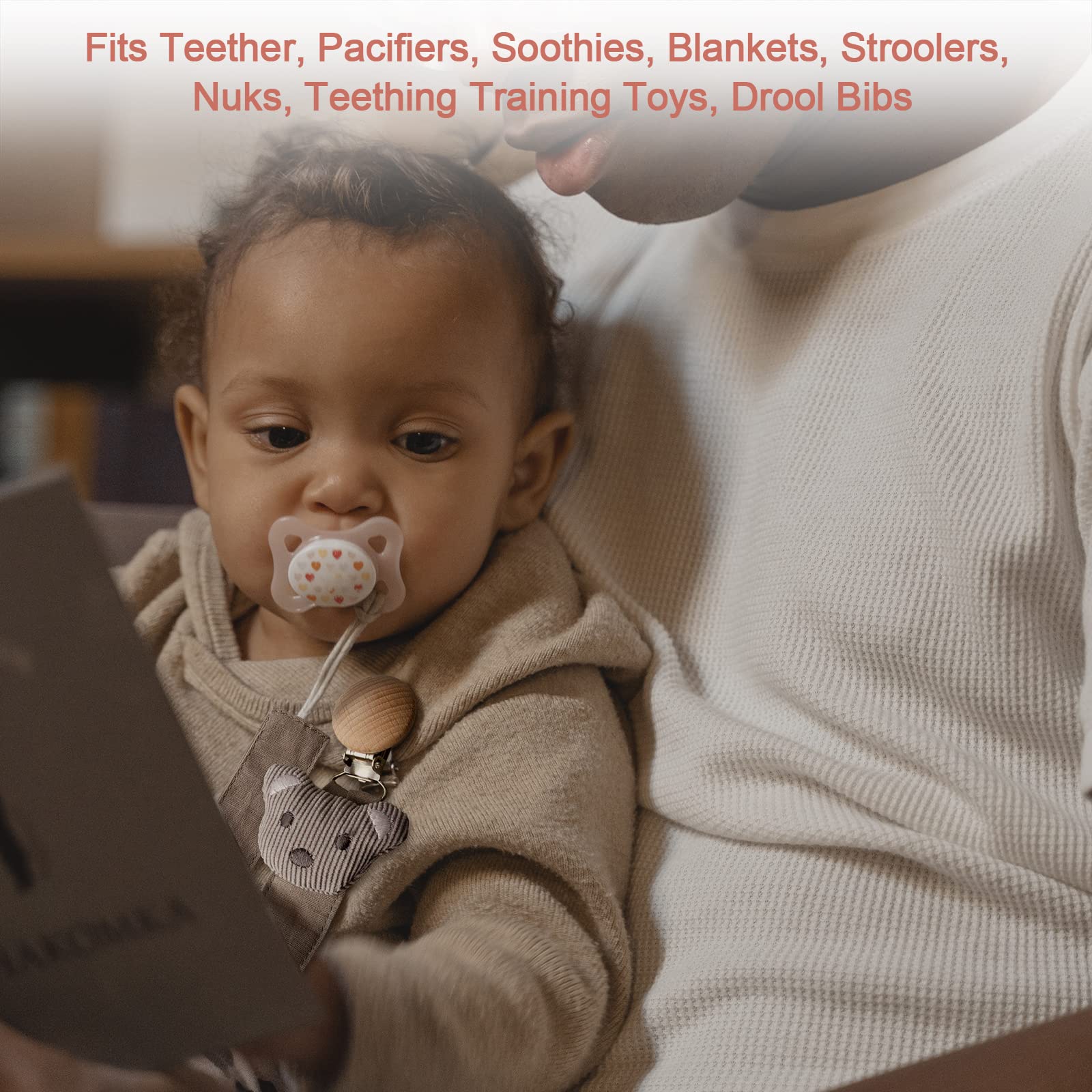 Pacifier Clips - 5 Pack Paci Holder Baby Boys Girls - Teething Beads Soothie Binky Clips Teether Toys - Best Gift Idea for Toddlers - Image 9