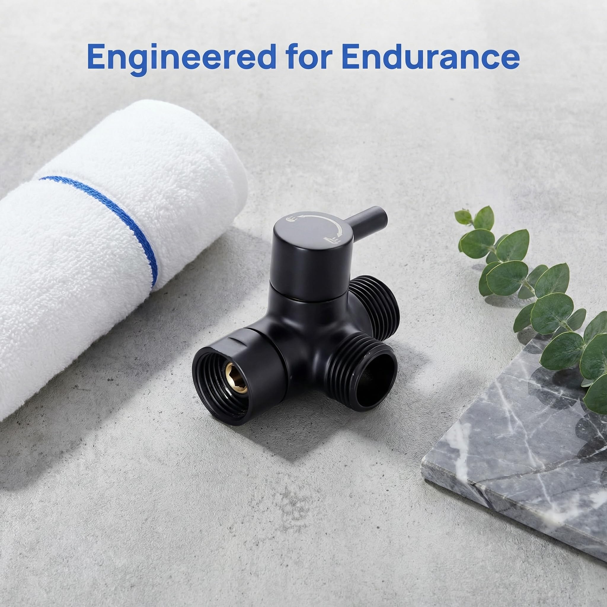 Shower Diverter Valve – G1/2 Solid Brass 3 Way Shower Diverter Valve for Hand Held Showerhead, Black - Image 4