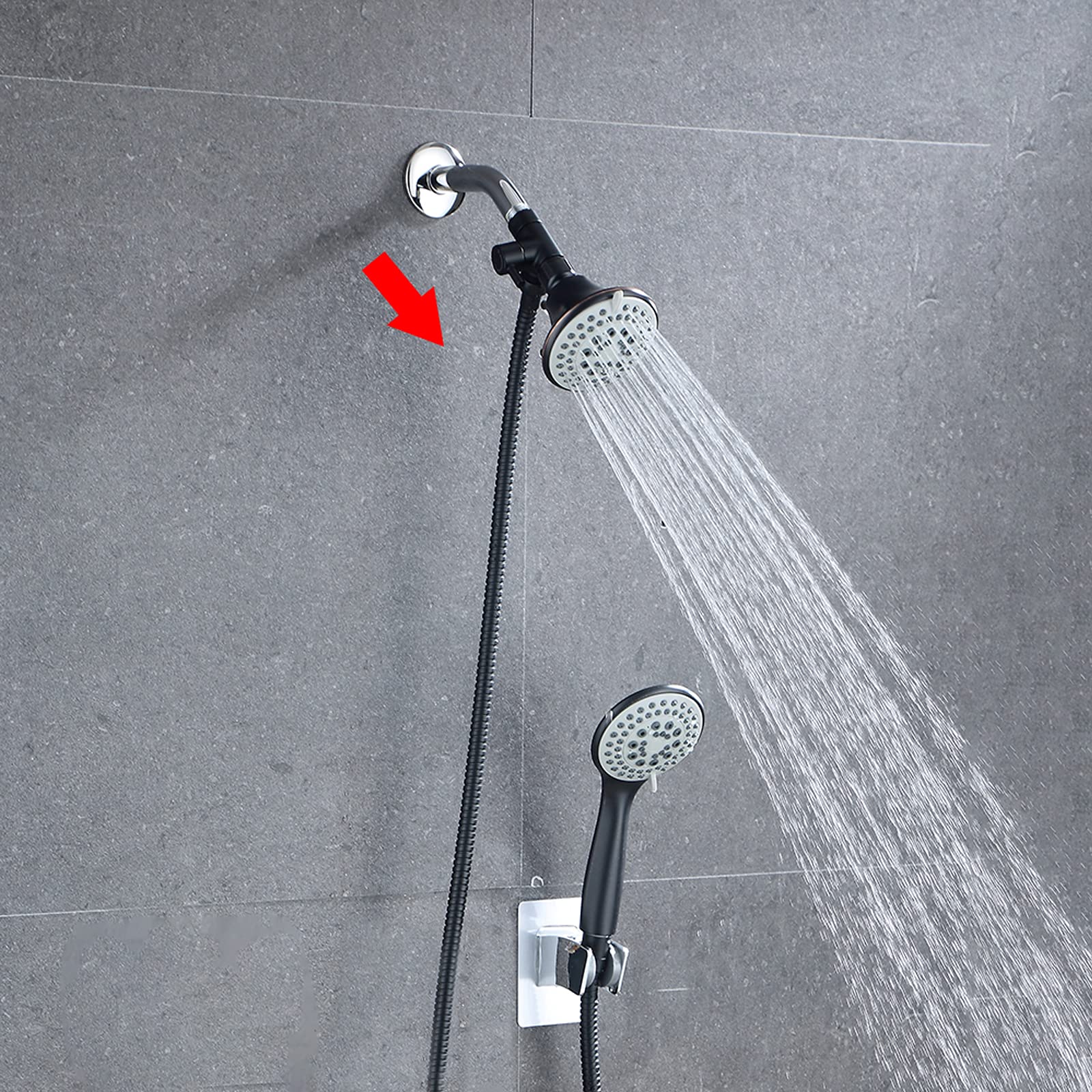 Shower Diverter Valve – G1/2 Solid Brass 3 Way Shower Diverter Valve for Hand Held Showerhead, Black - Image 5