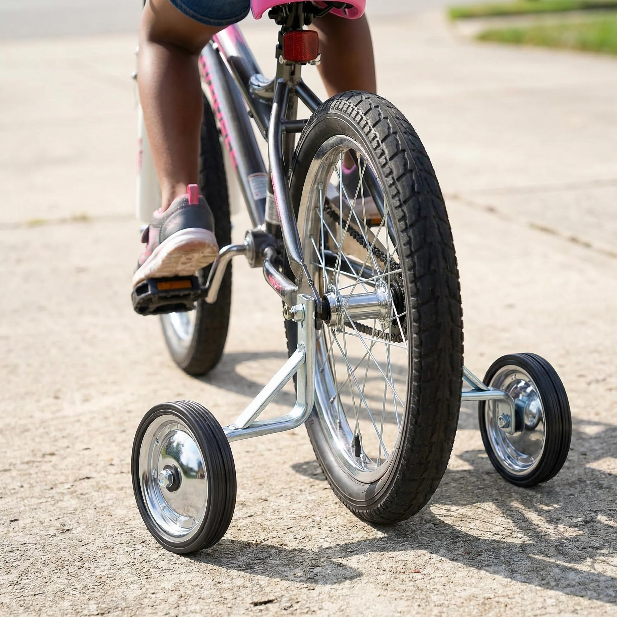 Training Wheels Little World Heavy Duty Rear Bicycle Stabilizers Mounted Kit Compatible for Bikes of 14 16 18 Inch, 1 Pair-Stronger Version - Image 8