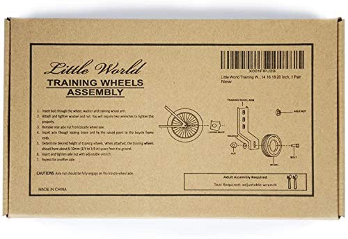 Training Wheels Little World Heavy Duty Rear Bicycle Stabilizers Mounted Kit Compatible for Bikes of 14 16 18 Inch, 1 Pair-Stronger Version - Image 9