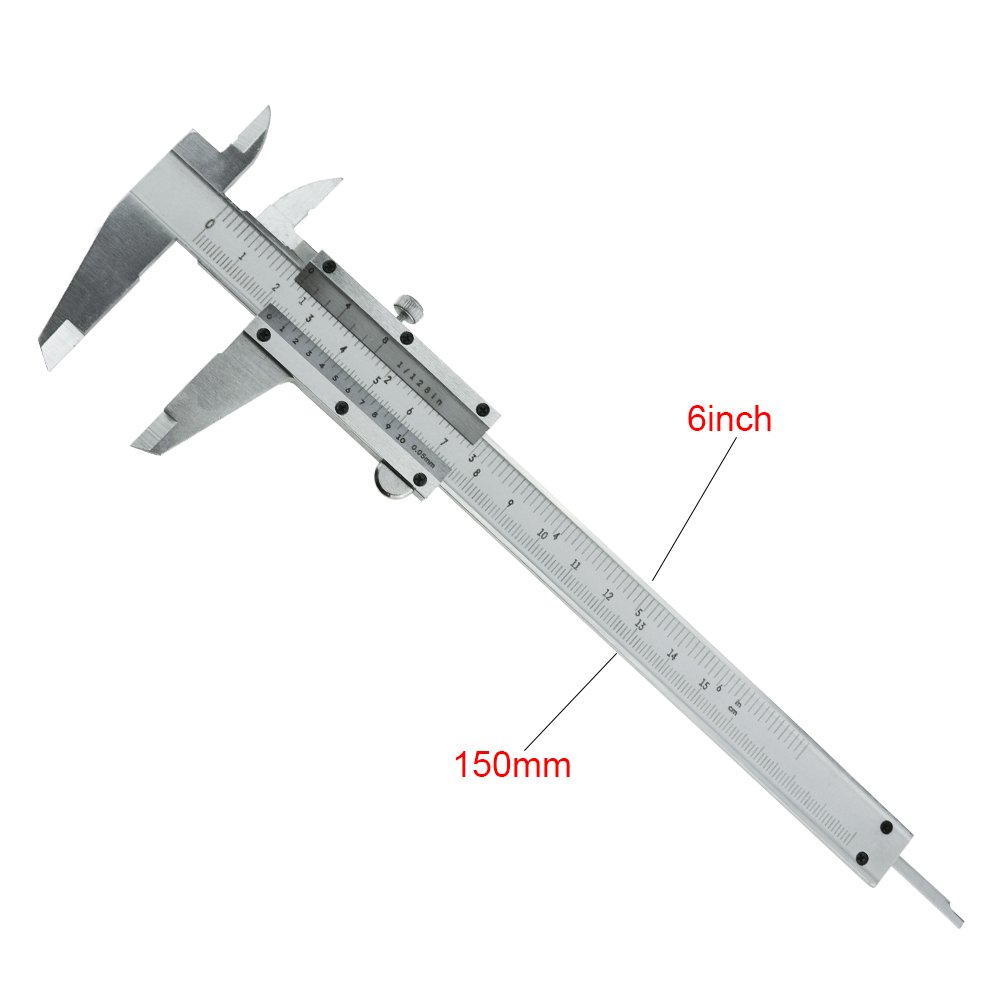 Vernier Caliper, 6 Inch/150mm Professional Micrometer Stainless Steel Caliper Measuring Tool for Inside, Outside, Depth and Step Measurements - Image 4